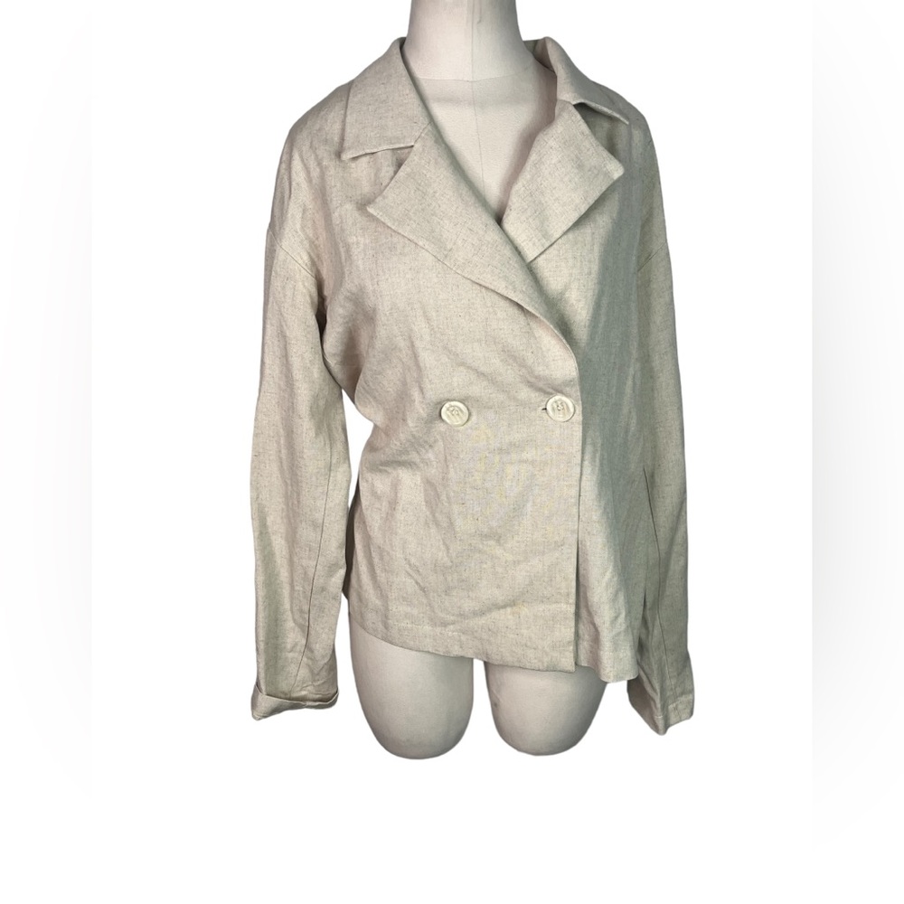 NA-KD Sand Linen Blend Blazer Size 36 US/ 6